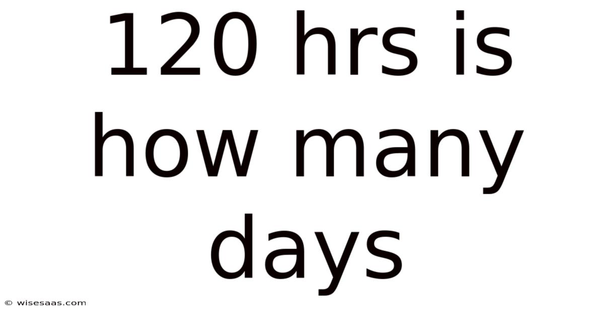 120 Hrs Is How Many Days