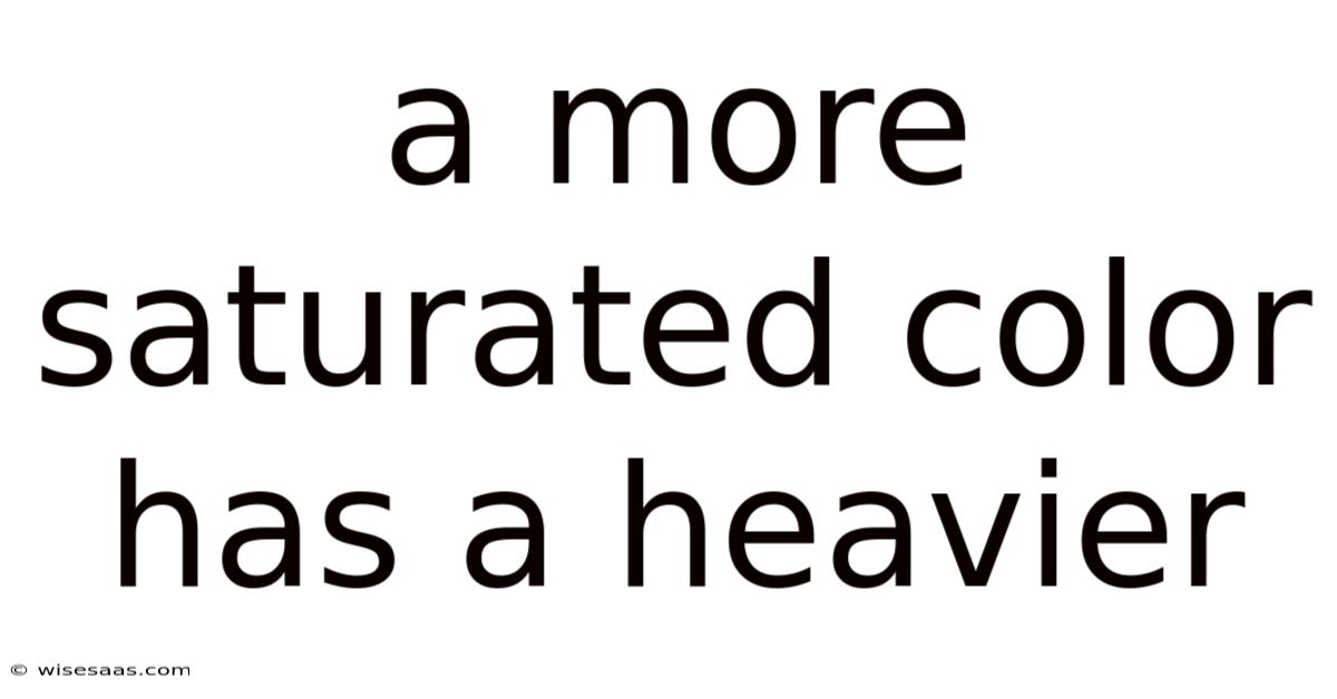 A More Saturated Color Has A Heavier