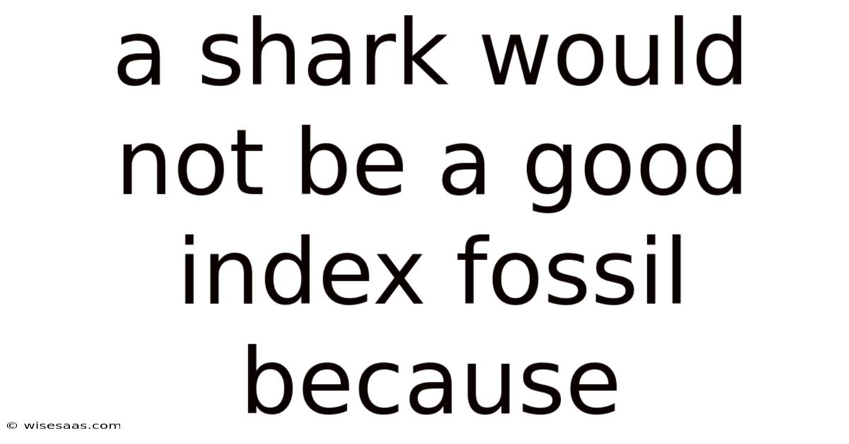 A Shark Would Not Be A Good Index Fossil Because