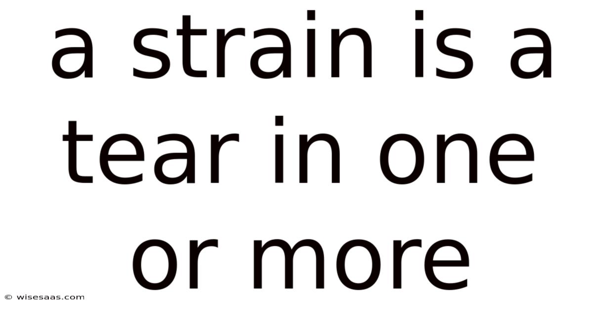 A Strain Is A Tear In One Or More