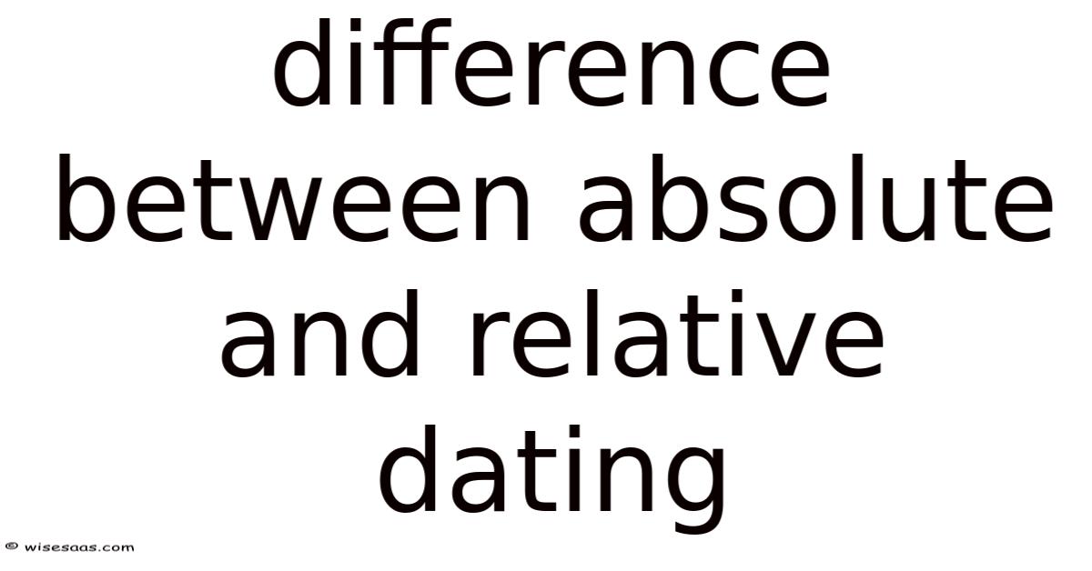 Difference Between Absolute And Relative Dating