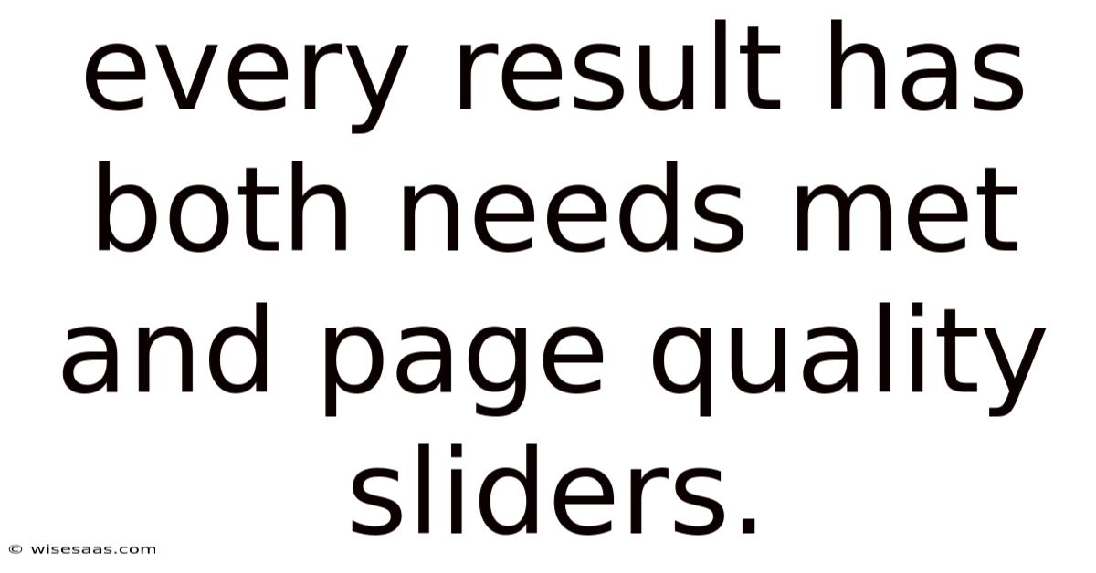 Every Result Has Both Needs Met And Page Quality Sliders.