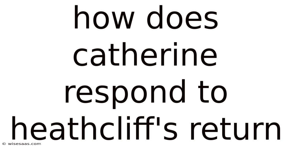 How Does Catherine Respond To Heathcliff's Return
