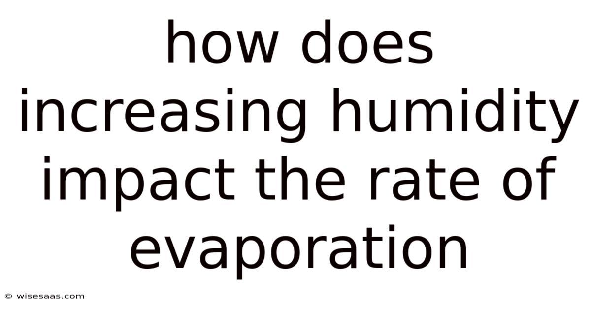 How Does Increasing Humidity Impact The Rate Of Evaporation
