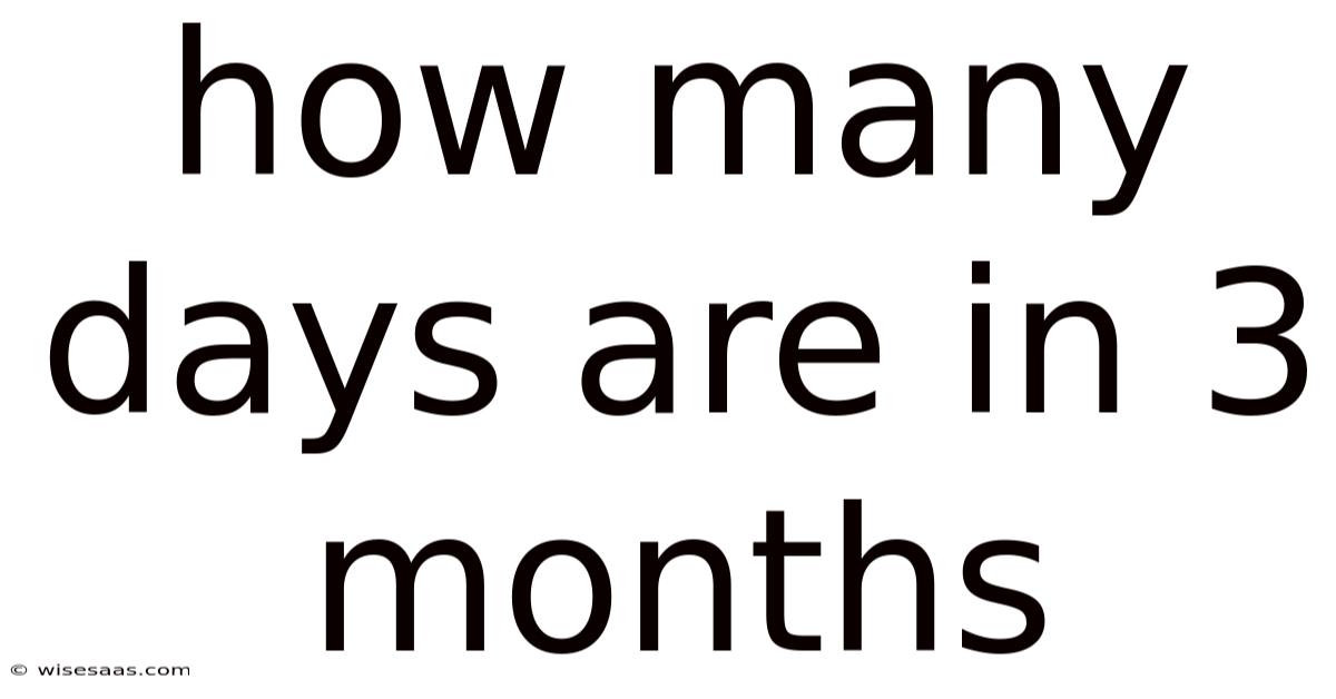 How Many Days Are In 3 Months