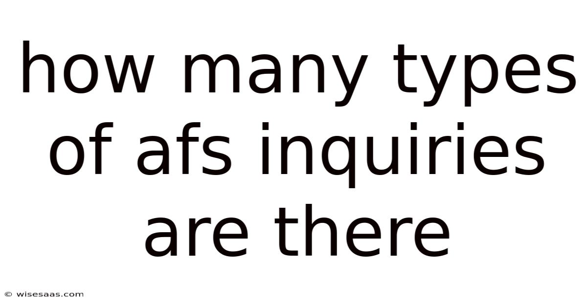 How Many Types Of Afs Inquiries Are There
