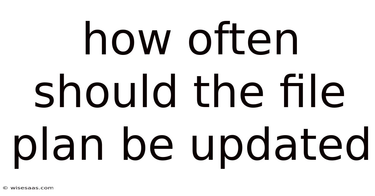 How Often Should The File Plan Be Updated