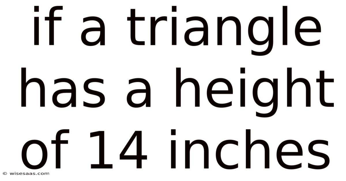 If A Triangle Has A Height Of 14 Inches