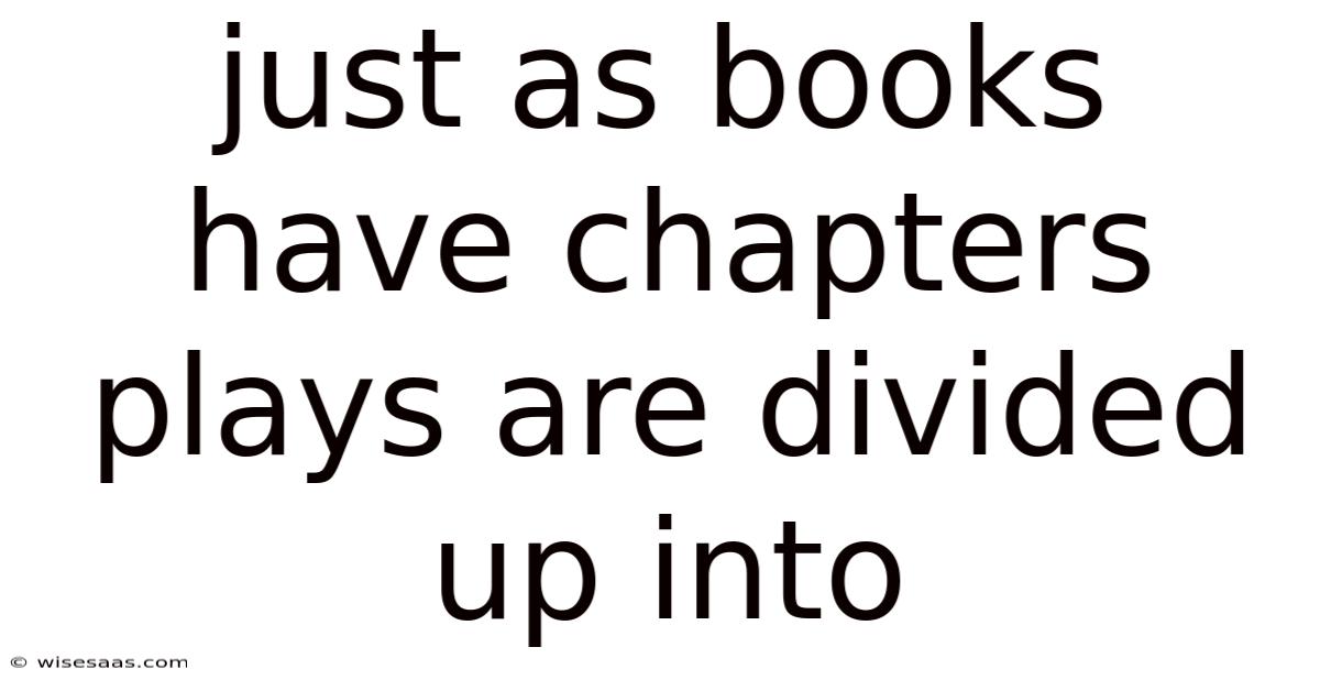 Just As Books Have Chapters Plays Are Divided Up Into