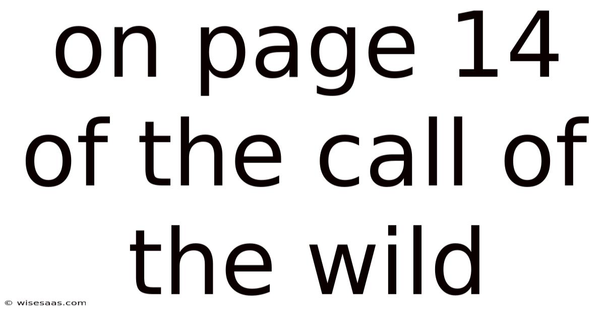 On Page 14 Of The Call Of The Wild