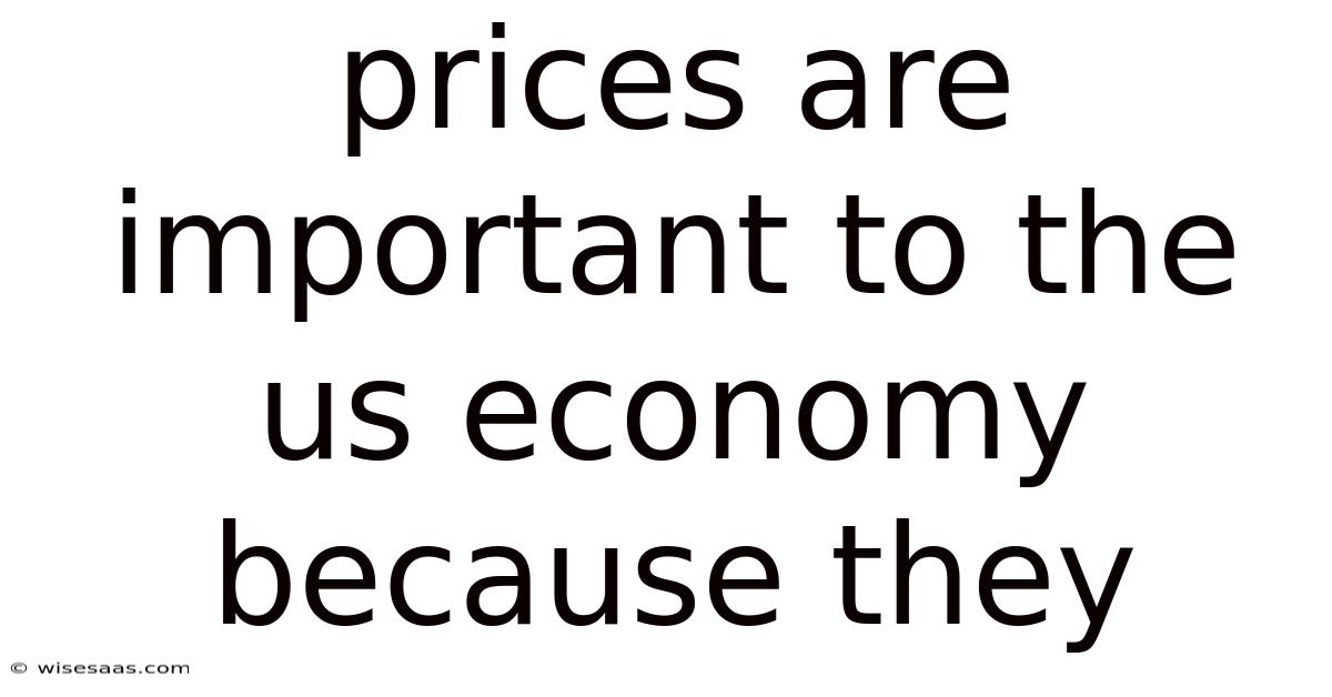 Prices Are Important To The Us Economy Because They