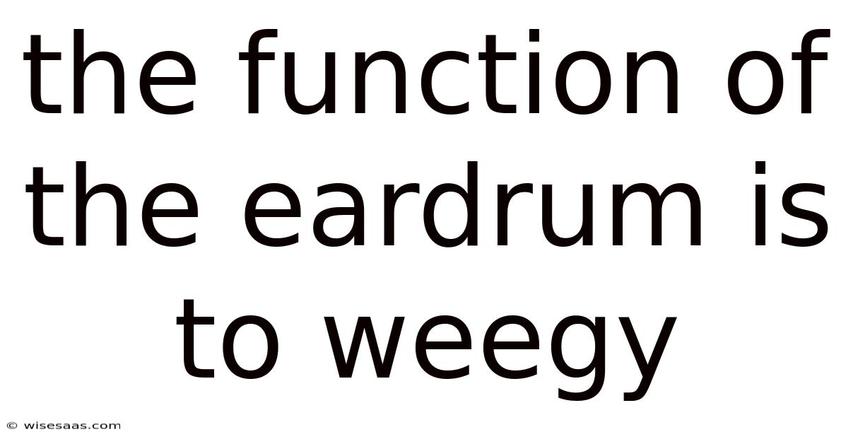 The Function Of The Eardrum Is To Weegy