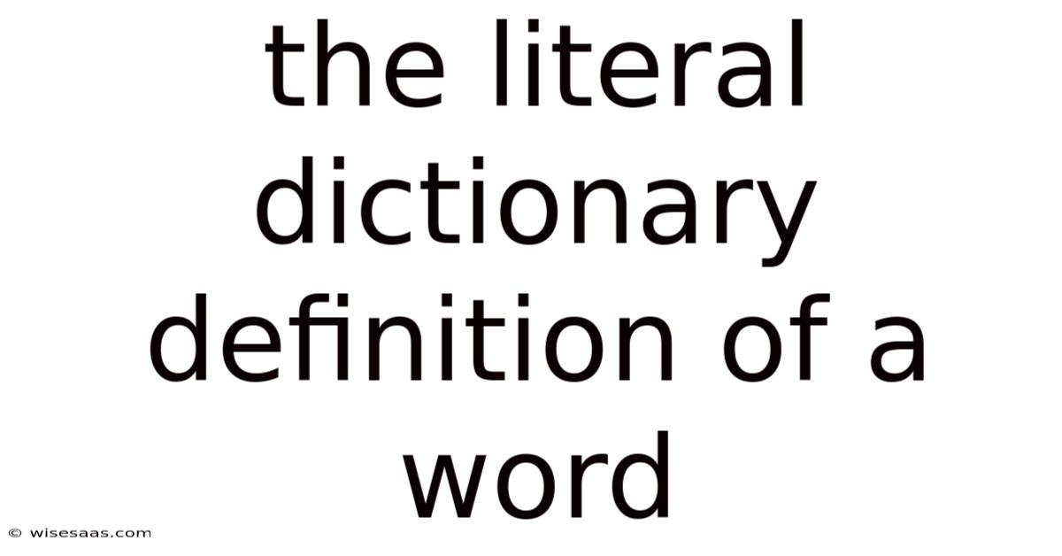 The Literal Dictionary Definition Of A Word