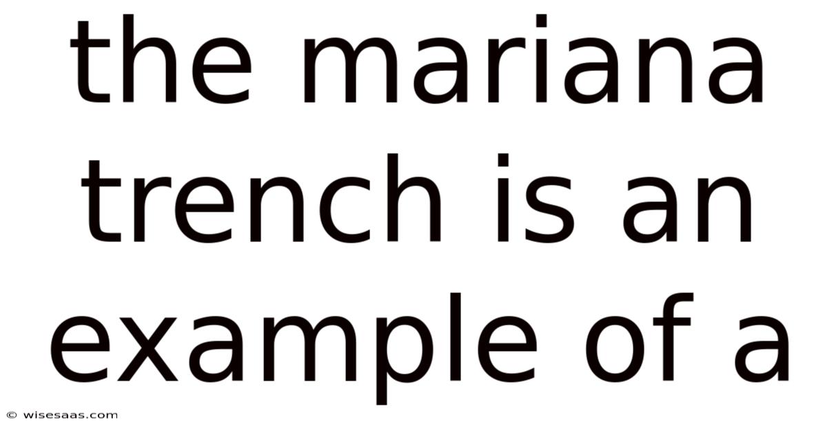The Mariana Trench Is An Example Of A
