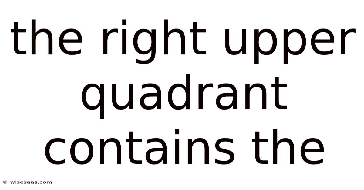 The Right Upper Quadrant Contains The