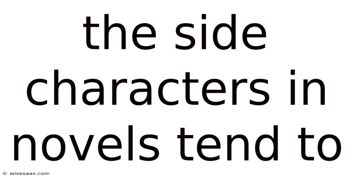 The Side Characters In Novels Tend To