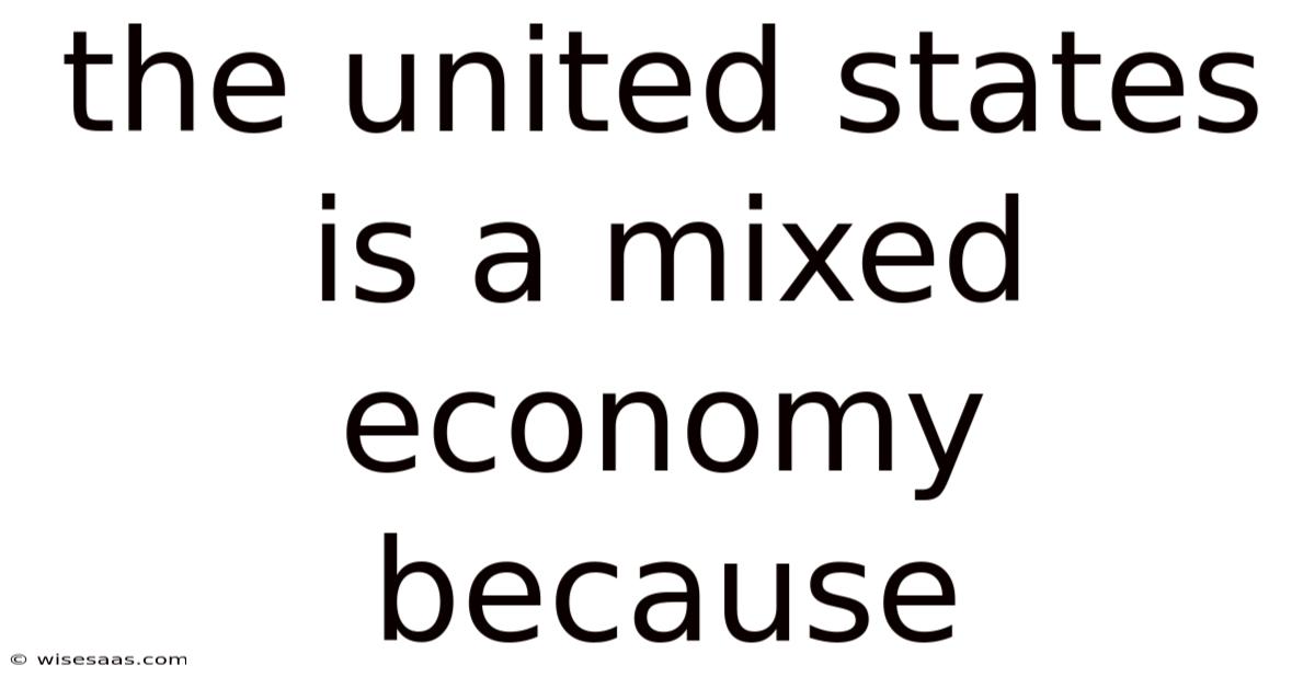 The United States Is A Mixed Economy Because