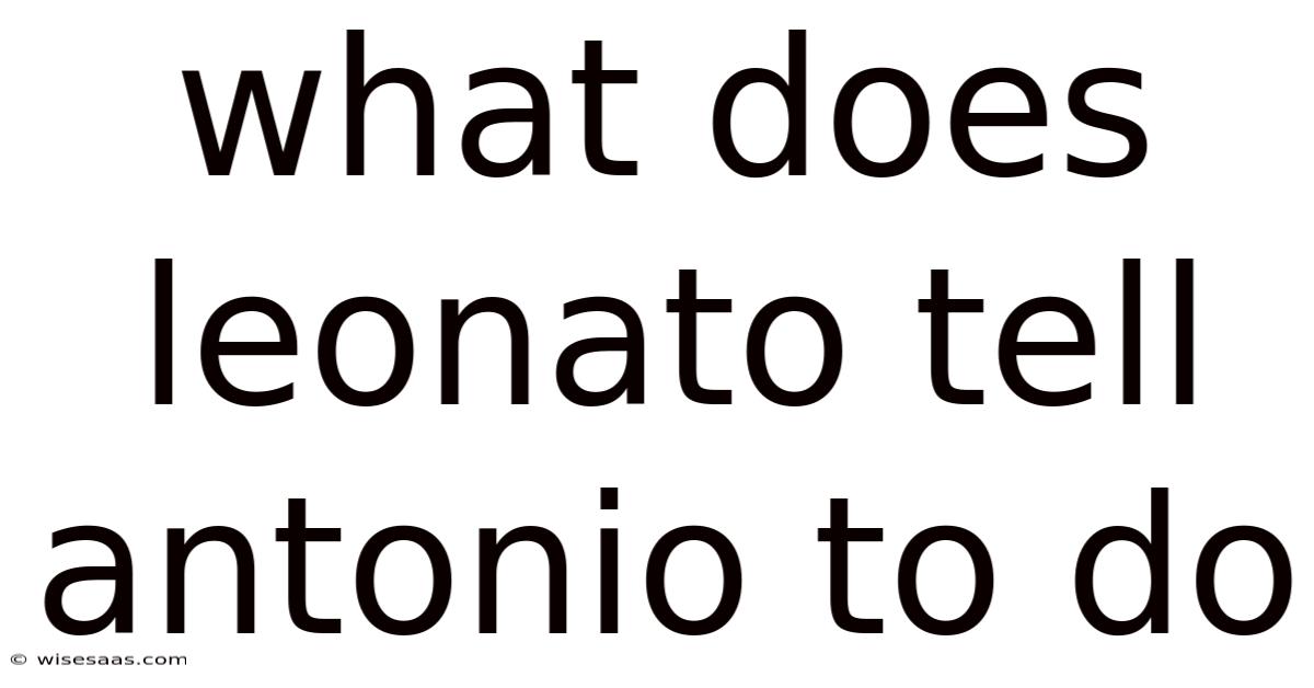 What Does Leonato Tell Antonio To Do