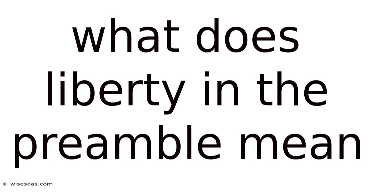 What Does Liberty In The Preamble Mean