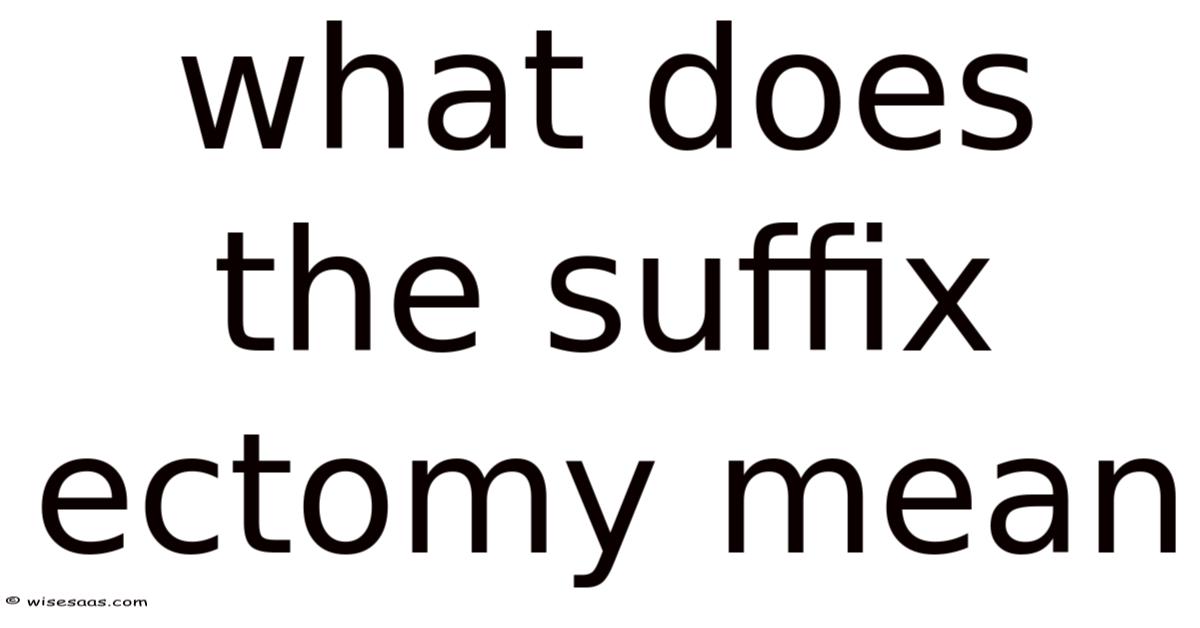 What Does The Suffix Ectomy Mean
