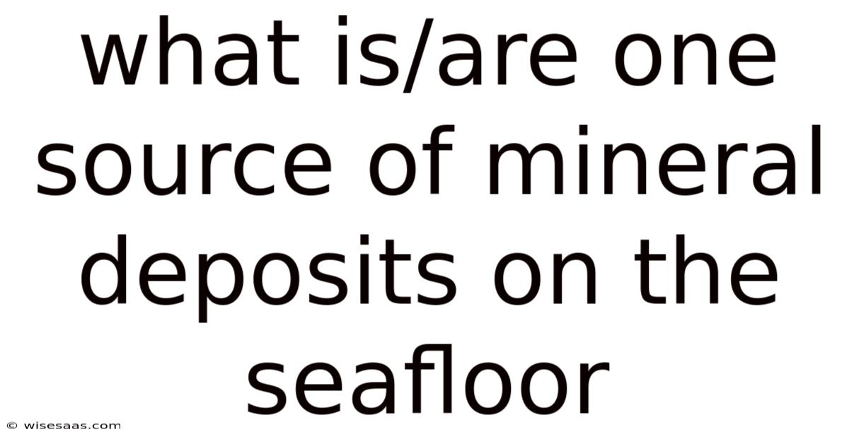 What Is/are One Source Of Mineral Deposits On The Seafloor