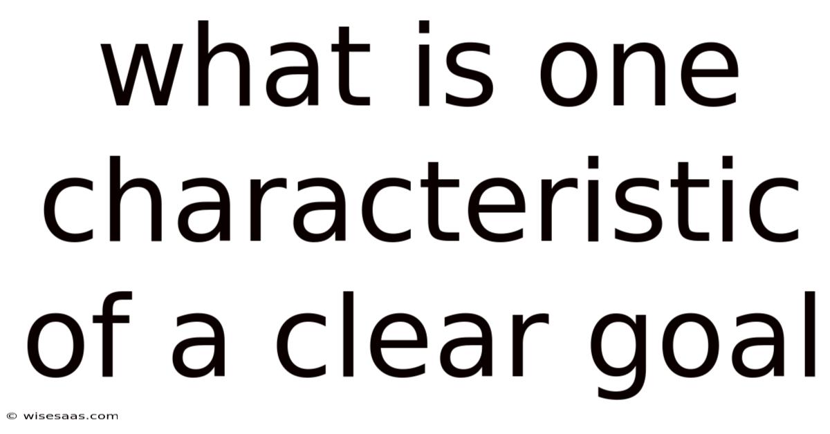 What Is One Characteristic Of A Clear Goal
