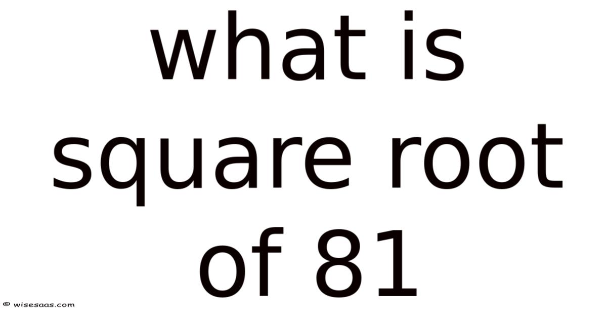 Square Rpot 1681 What Is Square Root Of 81