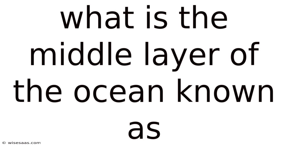 What Is The Middle Layer Of The Ocean Known As