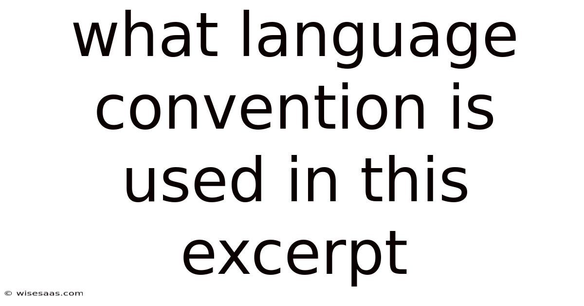 What Language Convention Is Used In This Excerpt