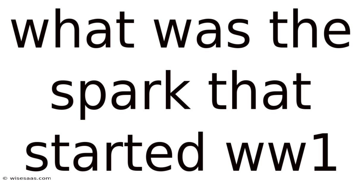 What Was The Spark That Started Ww1