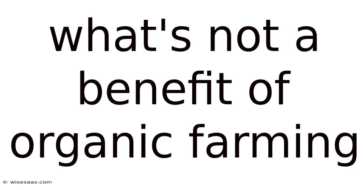 What's Not A Benefit Of Organic Farming