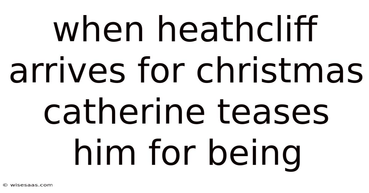 When Heathcliff Arrives For Christmas Catherine Teases Him For Being