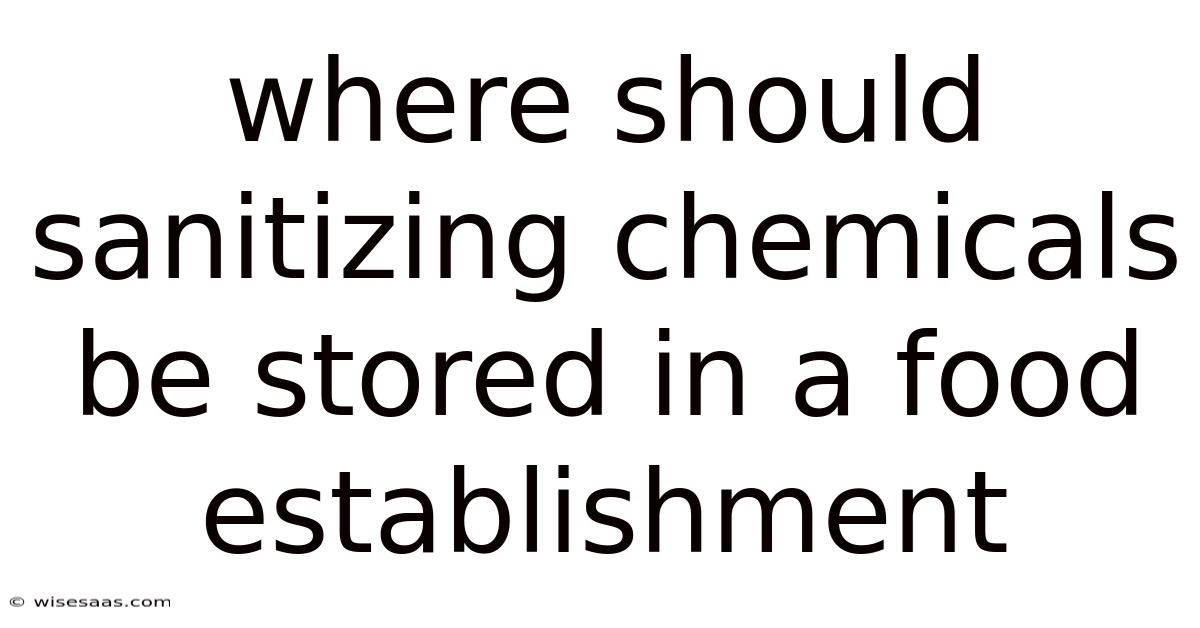 Where Should Sanitizing Chemicals Be Stored In A Food Establishment