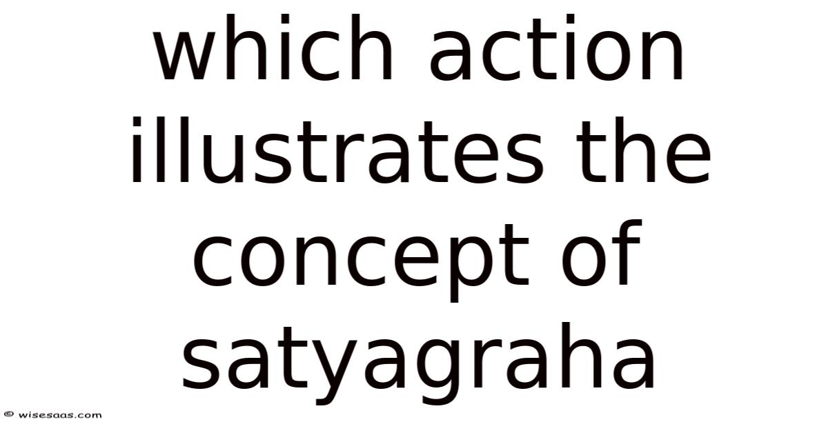 Which Action Illustrates The Concept Of Satyagraha