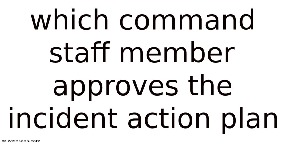 Which Command Staff Member Approves The Incident Action Plan