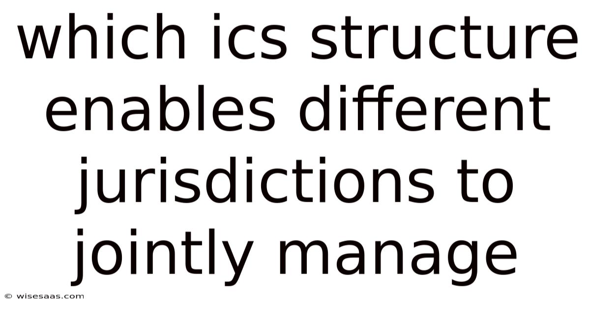 Which Ics Structure Enables Different Jurisdictions To Jointly Manage