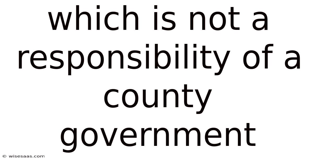 Which Is Not A Responsibility Of A County Government