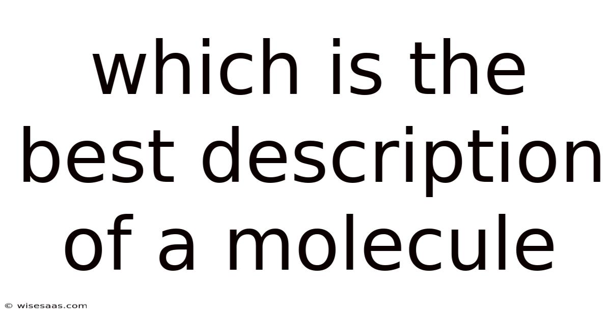 Which Is The Best Description Of A Molecule