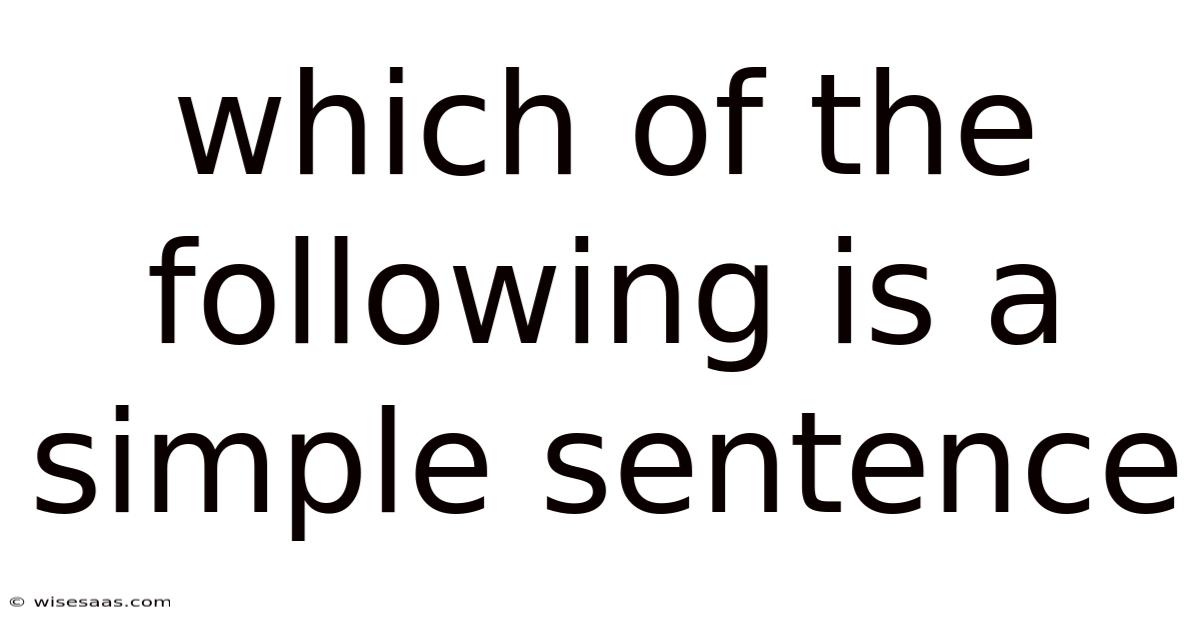 Which Of The Following Is A Simple Sentence