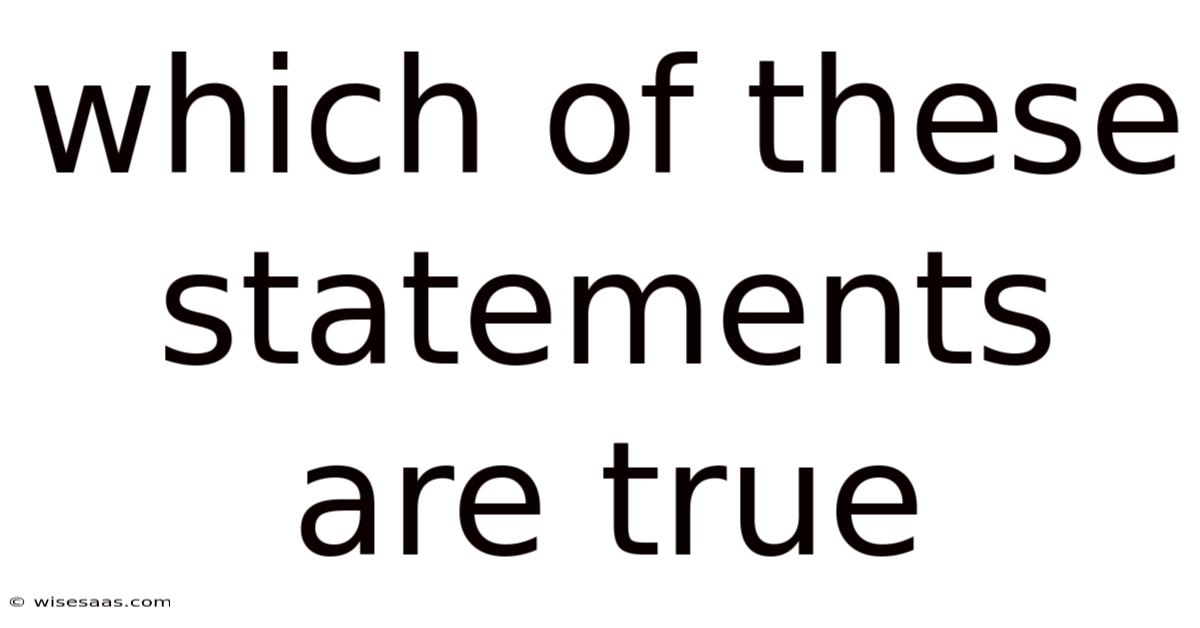 Which Of These Statements Are True
