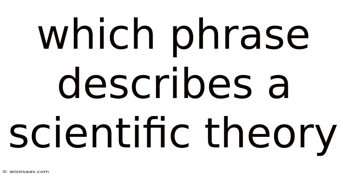 Which Phrase Describes A Scientific Theory