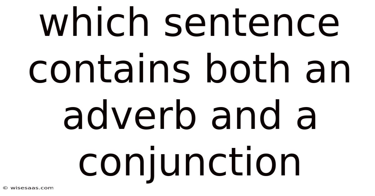 Which Sentence Contains Both An Adverb And A Conjunction