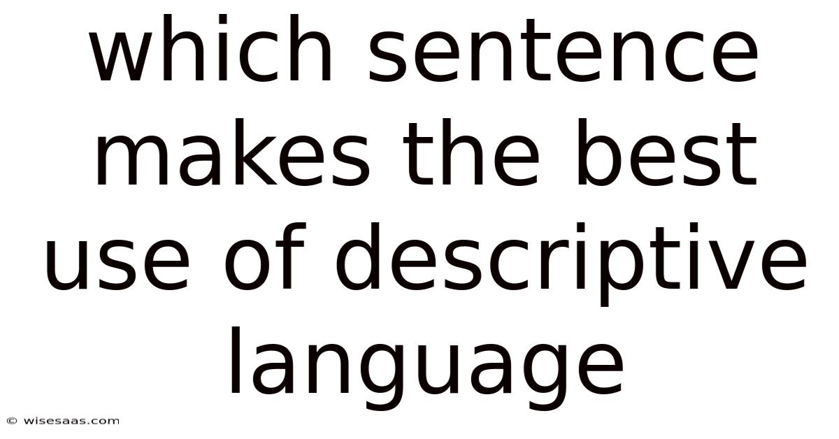 Which Sentence Makes The Best Use Of Descriptive Language