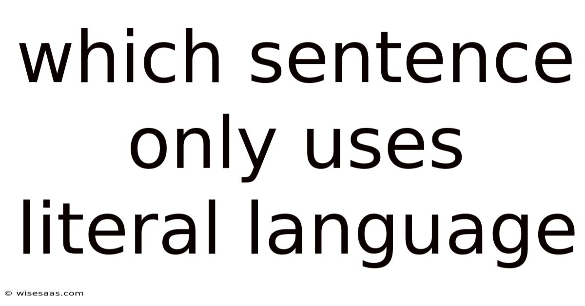 Which Sentence Only Uses Literal Language
