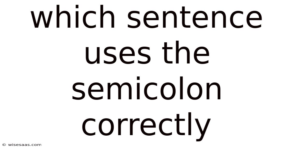Which Sentence Uses The Semicolon Correctly