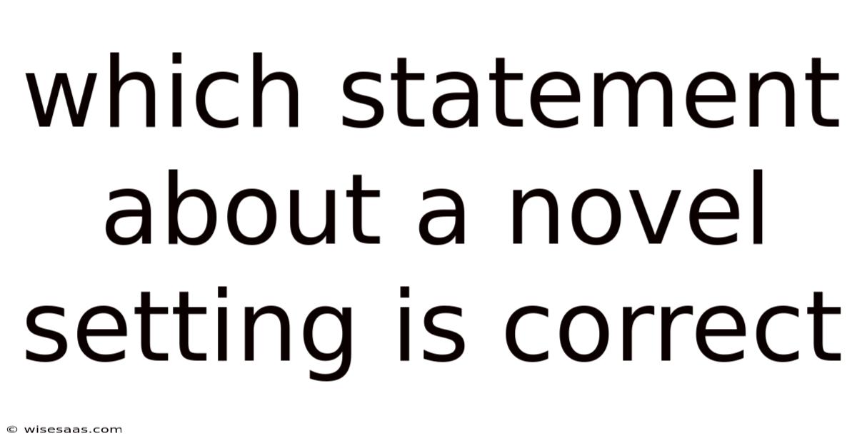 Which Statement About A Novel Setting Is Correct