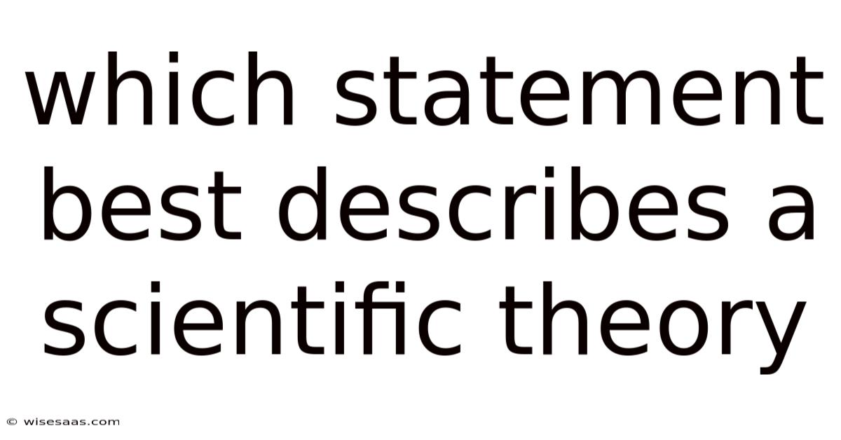 Which Statement Best Describes A Scientific Theory