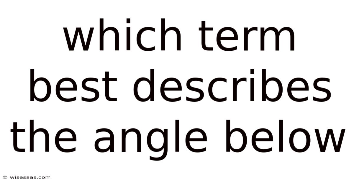 Which Term Best Describes The Angle Below