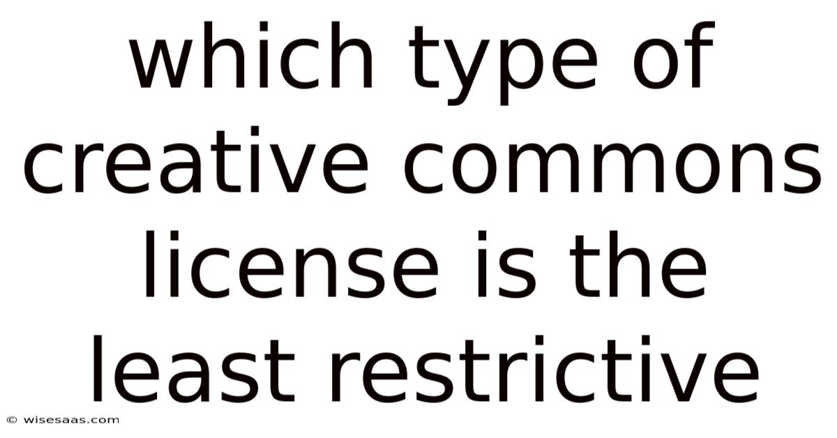 Which Type Of Creative Commons License Is The Least Restrictive