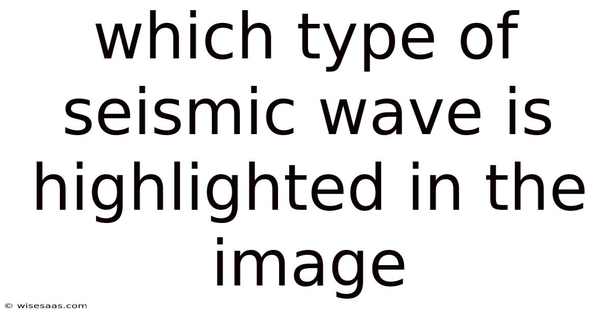 Which Type Of Seismic Wave Is Highlighted In The Image